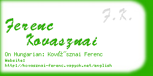 ferenc kovasznai business card